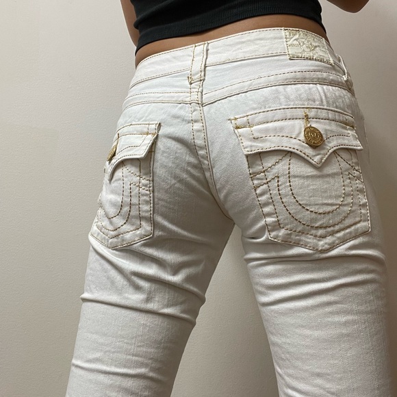 NWOT True Religion Low Waist Bootcut Jeans White - Picture 1 of 7